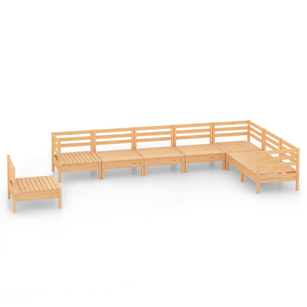 8 Piece Garden Lounge Set Solid Pinewood