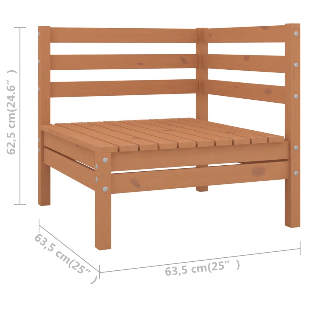 10 Piece Garden Lounge Set Solid Pinewood Honey Brown