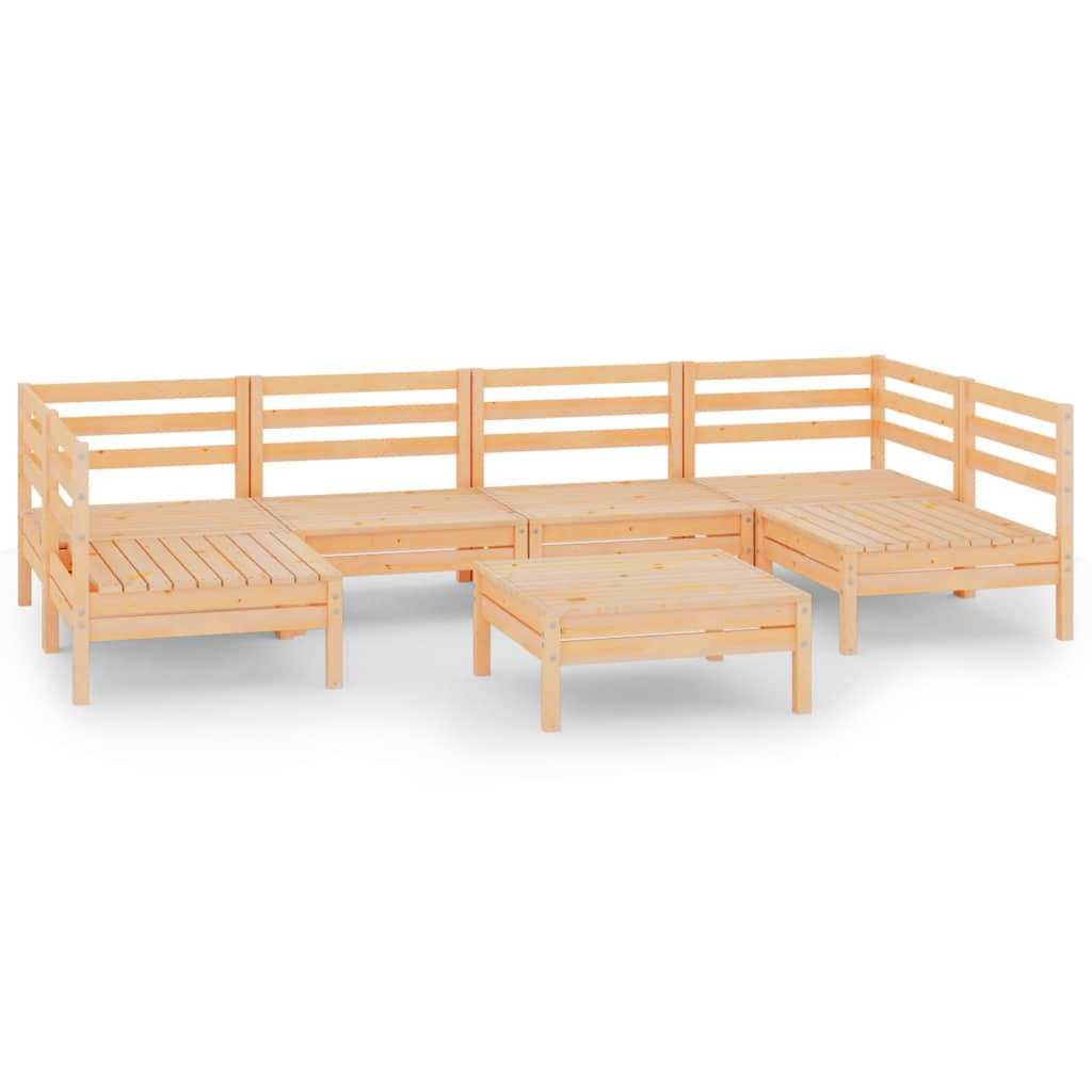 7 Piece Garden Lounge Set Solid Pinewood