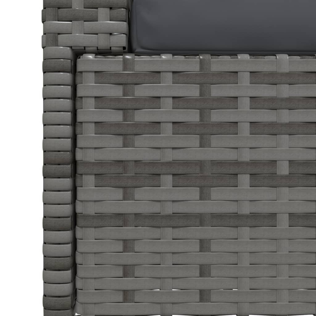 2-Seater Sofa with Cushions Grey Poly Rattan