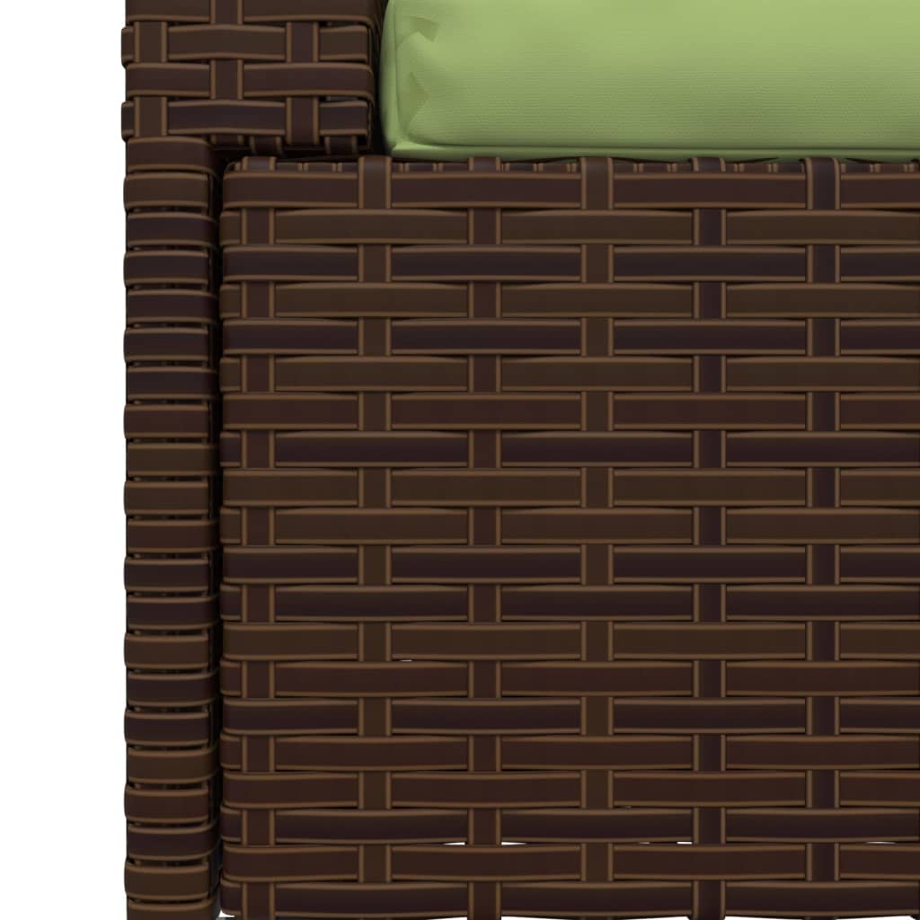 2-Seater Sofa with Cushions Brown Poly Rattan