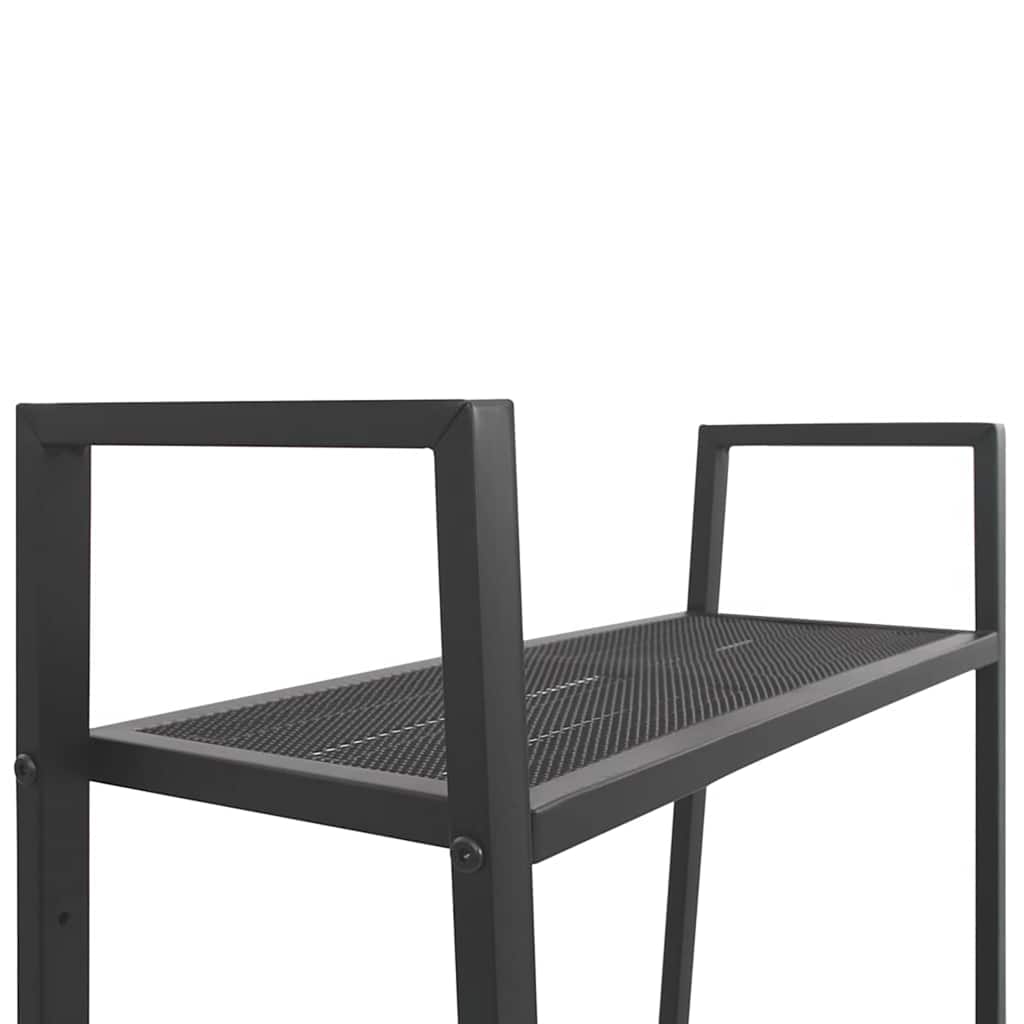 Ladder Bookcase 4 Tiers Metal Anthracite