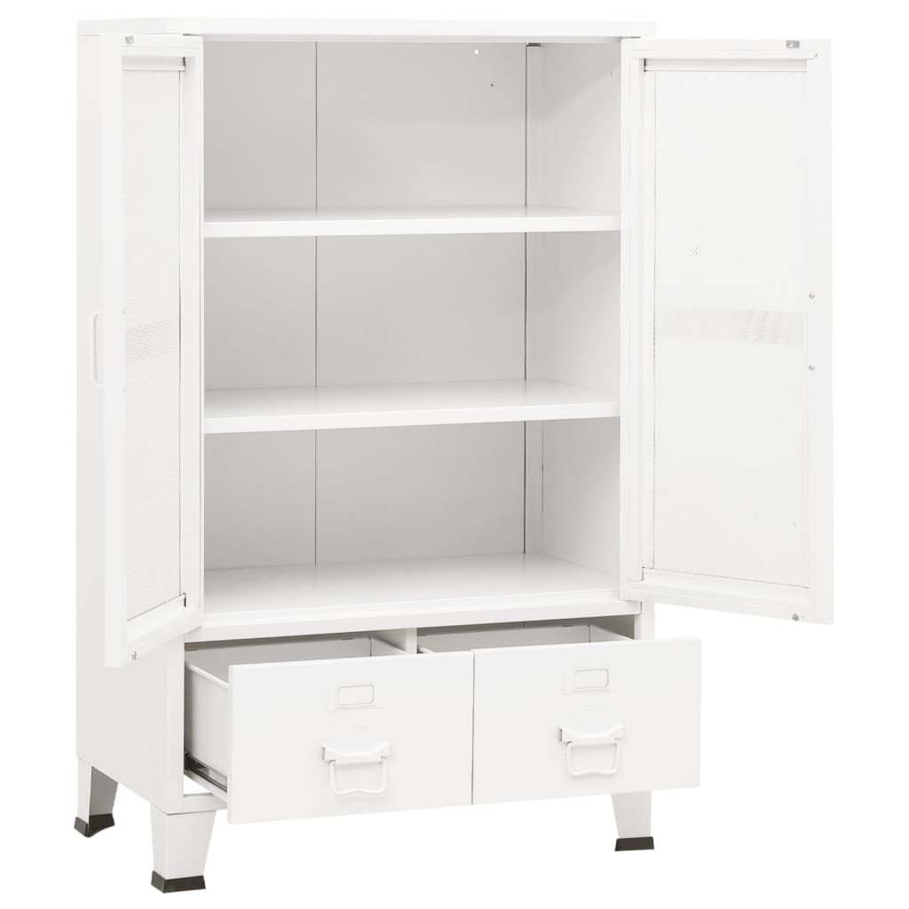 Industrial Storage Chest White 70x40x115 cm Metal