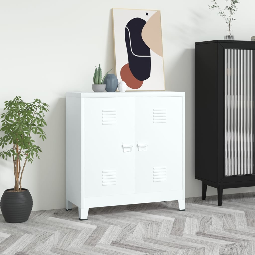 Industrial Storage Chest White 90x40x100 cm Steel