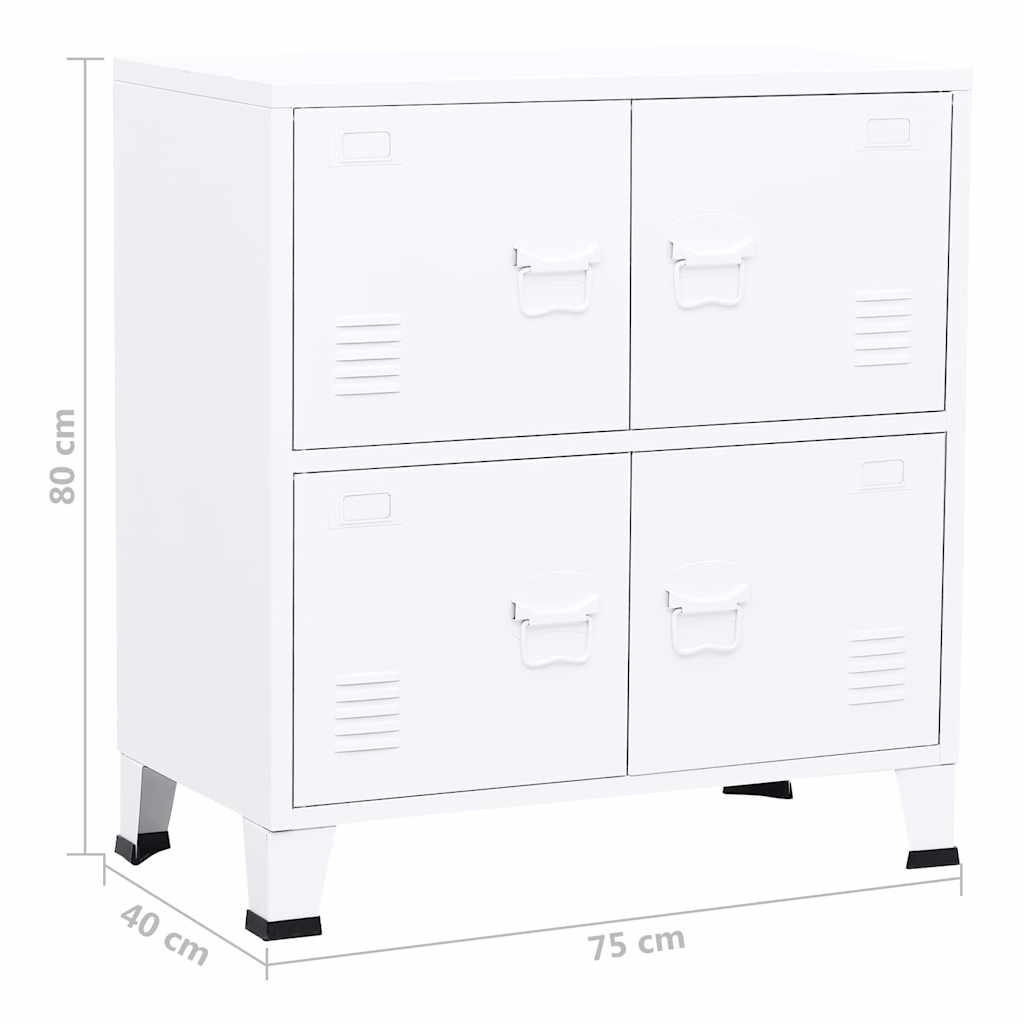 Industrial Storage Chest White 75x40x80 cm Steel
