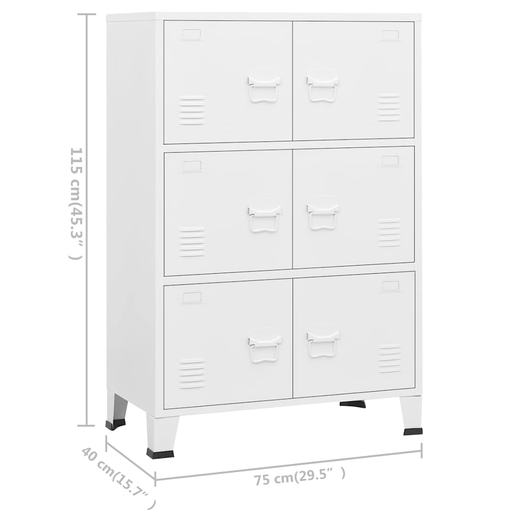 Industrial Storage Chest White 75x40x115 cm Metal