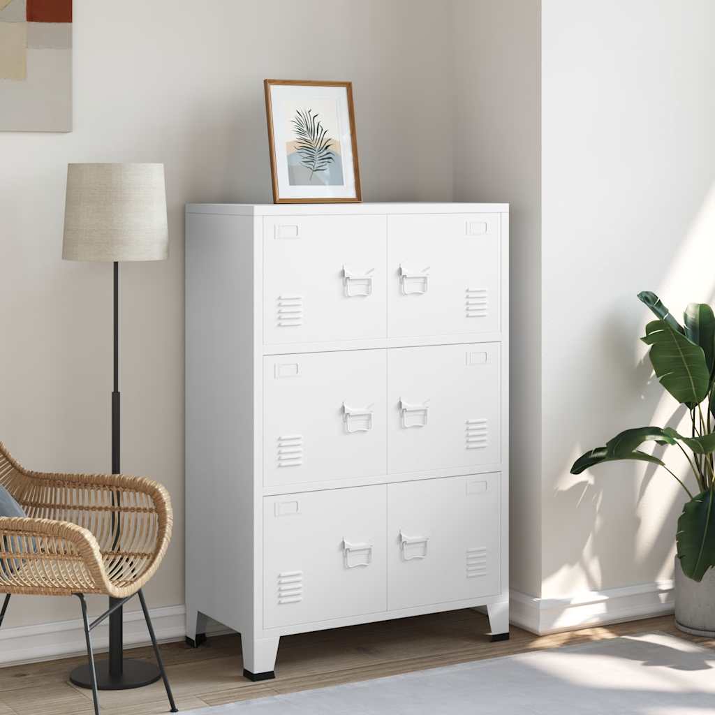 Industrial Storage Chest White 75x40x115 cm Metal