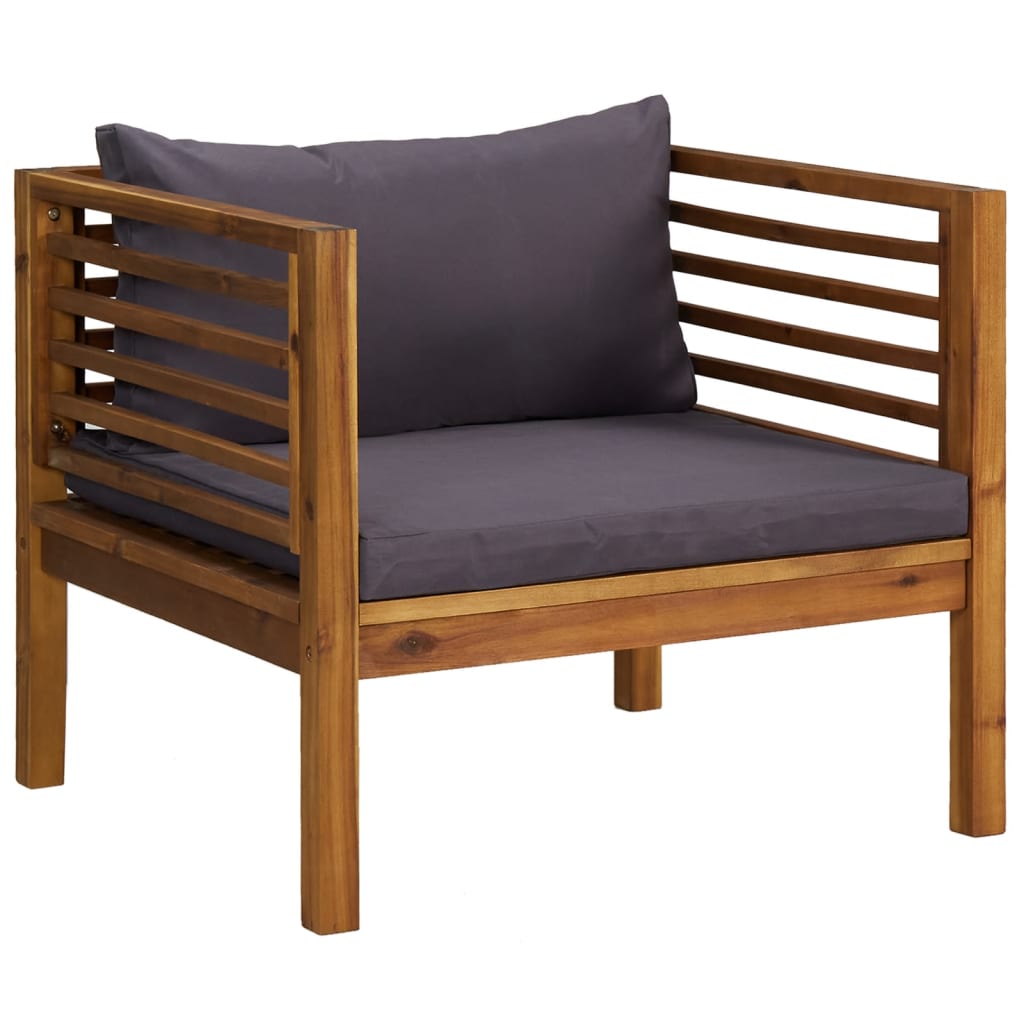 5 Piece Garden Lounge Set with Cushion Solid Acacia Wood