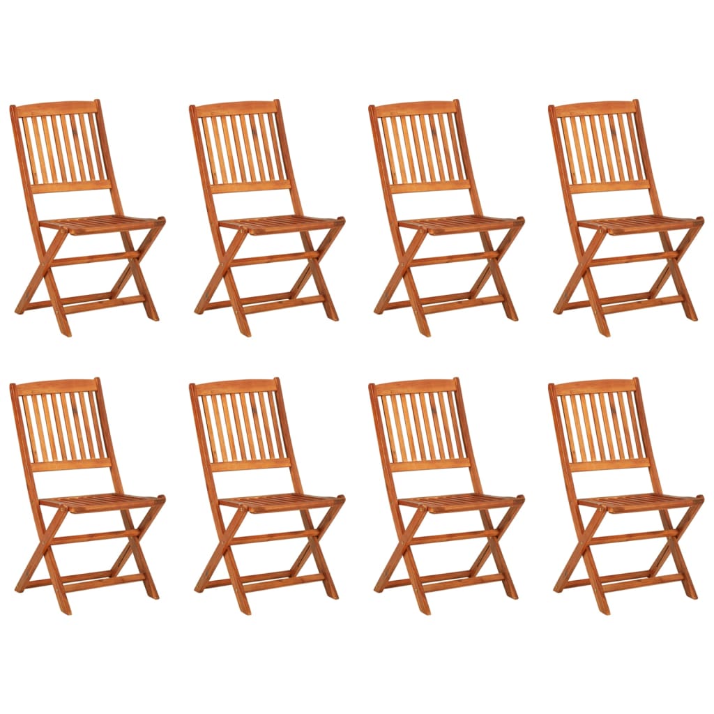 9 Piece Garden Dining Set 220x90x75 cm Solid Wood Acacia