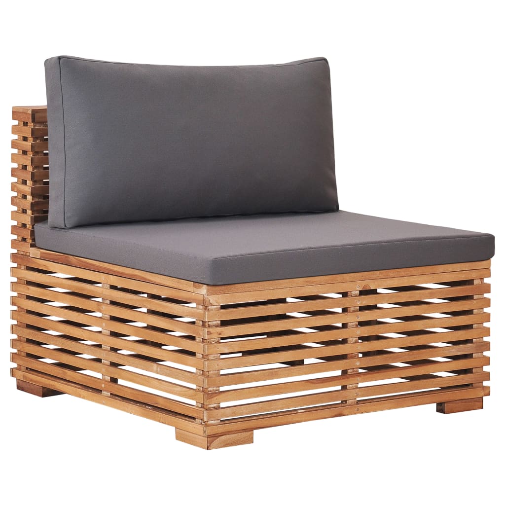 Garden 3-Seater Sofa with Cushions Solid Teak Wood