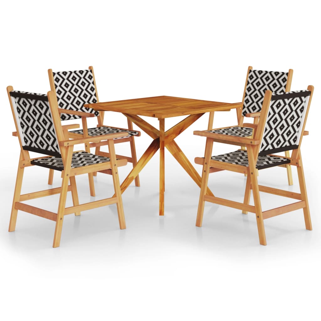 5 Piece Garden Dining Set Solid Wood Acacia