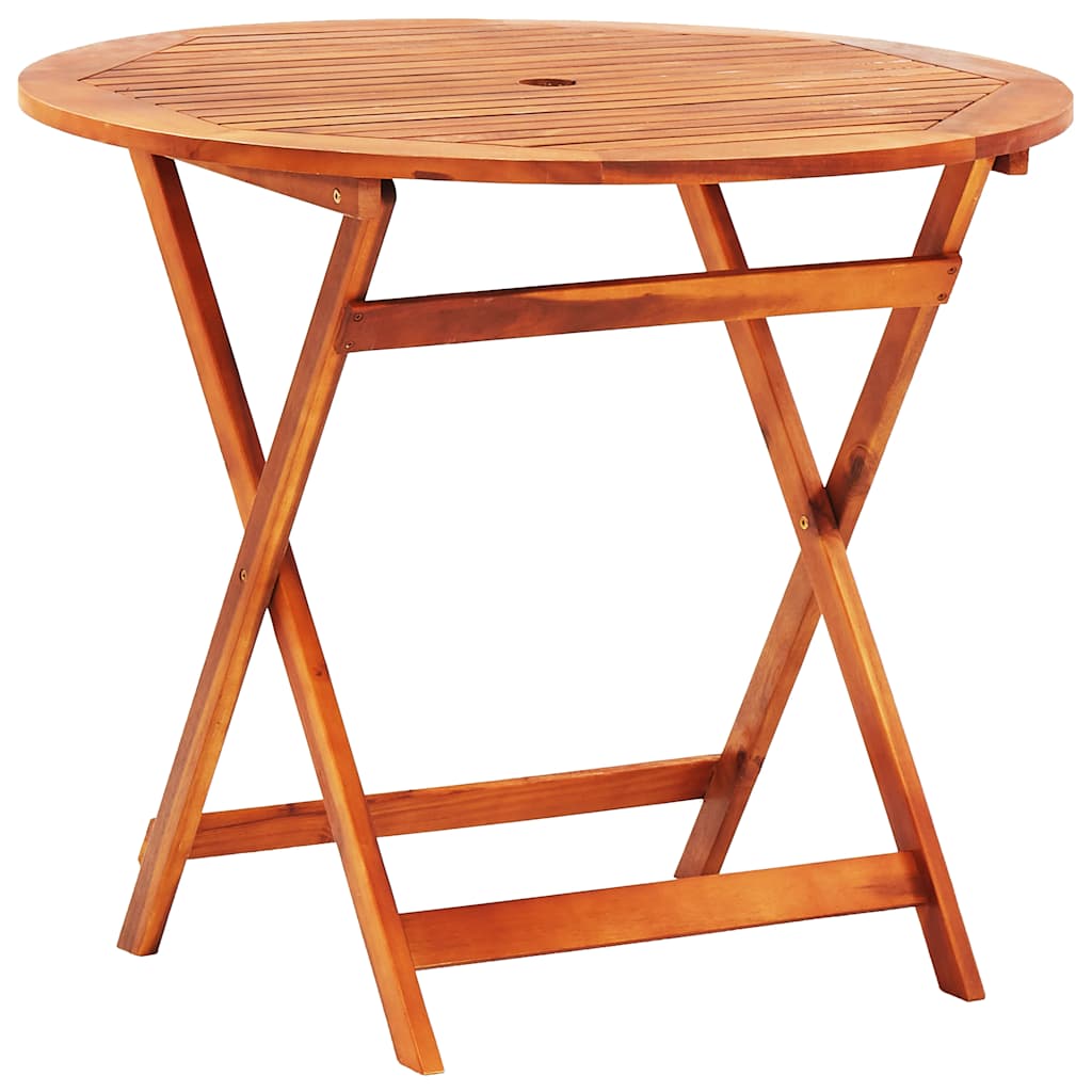 5 Piece Folding Outdoor Dining Set Solid Eucalyptus Wood