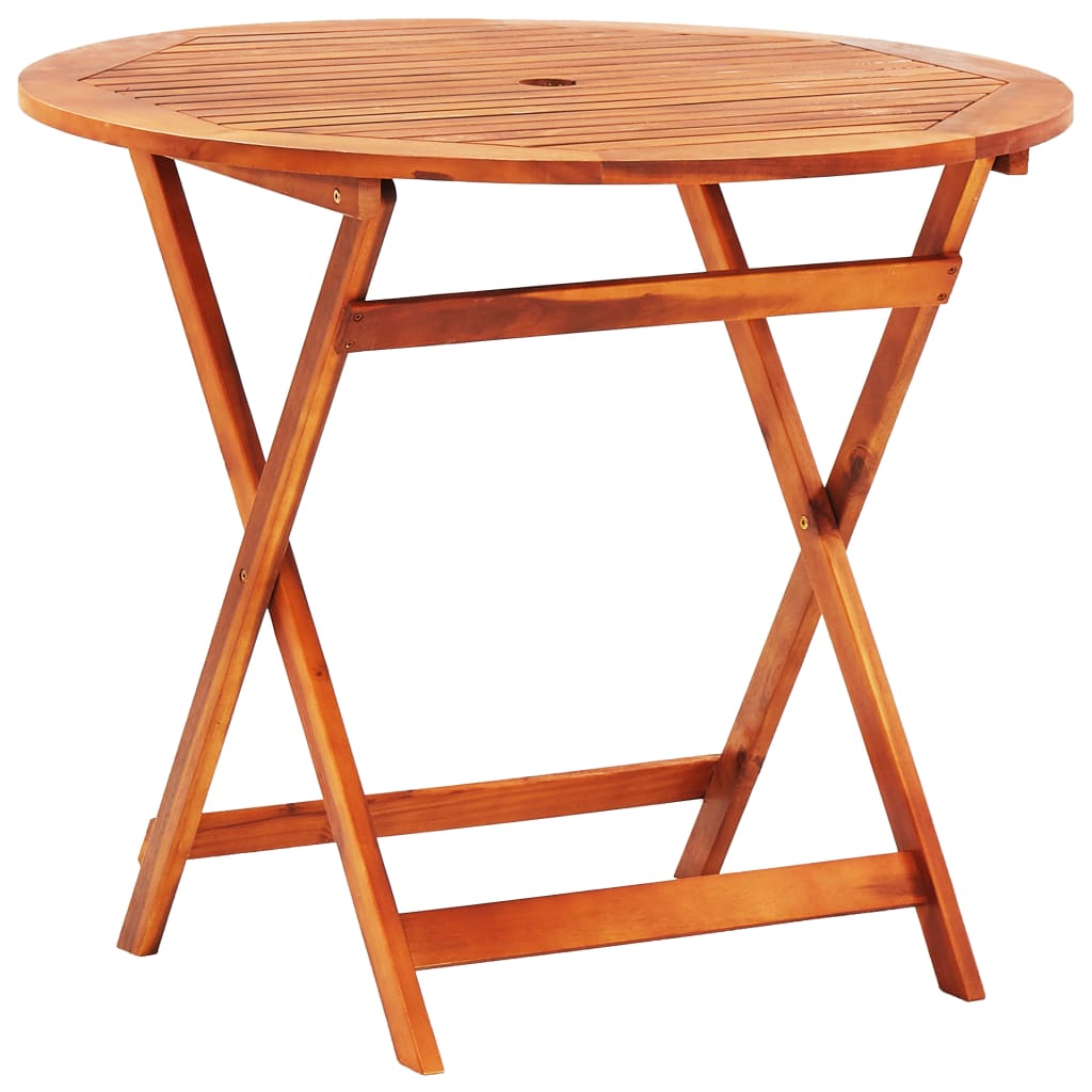 5 Piece Folding Outdoor Dining Set Solid Eucalyptus Wood