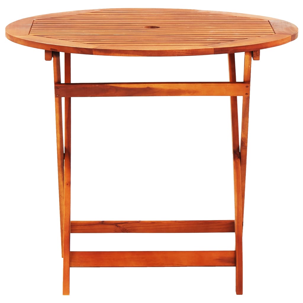 5 Piece Folding Outdoor Dining Set Solid Eucalyptus Wood