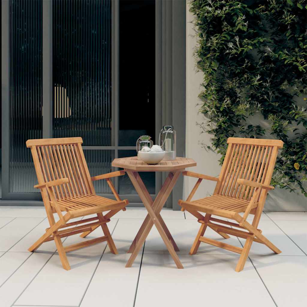 3 Piece Garden Dining Set Solid Wood Teak