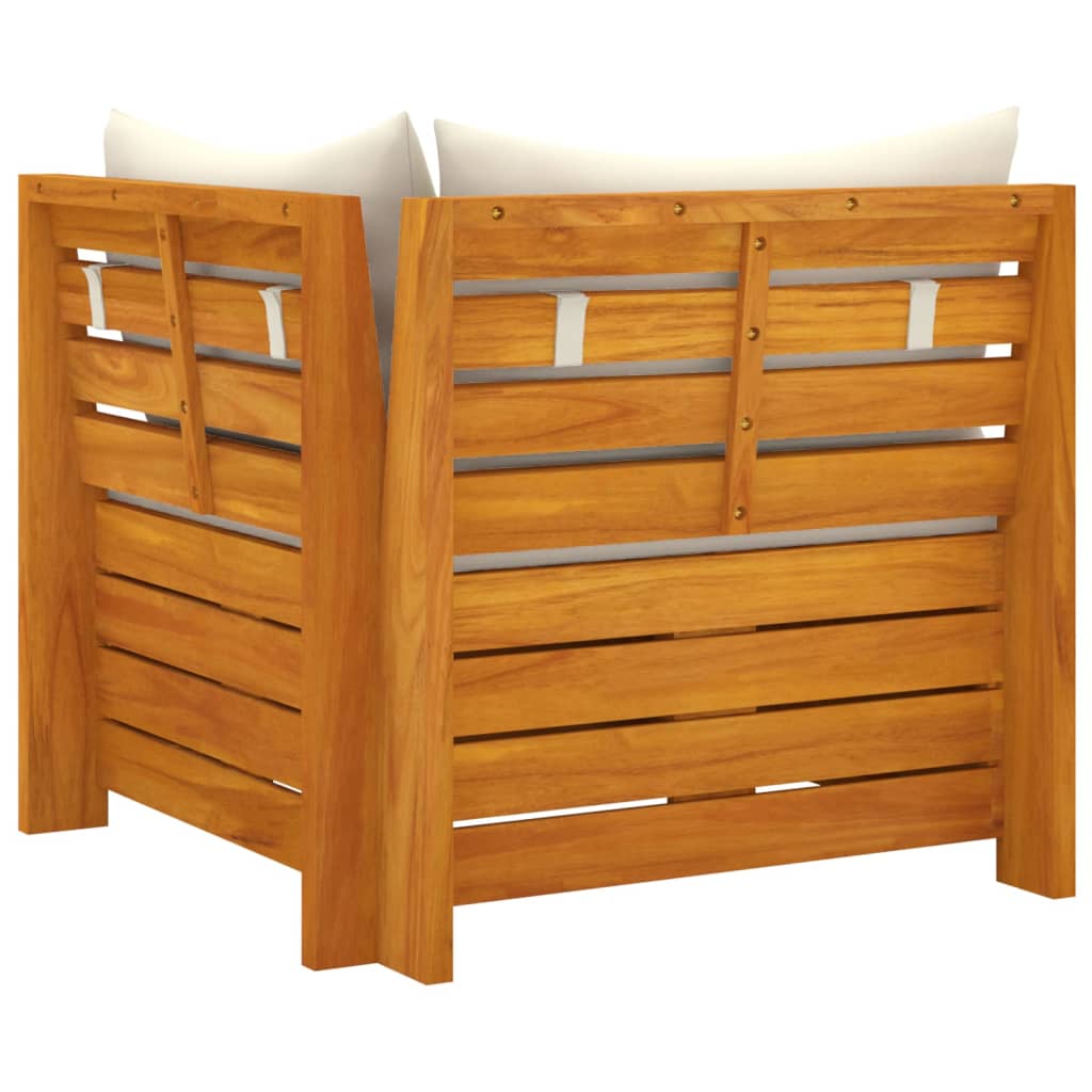 2-Seater Garden Sofa with Cushions Solid Wood Acacia