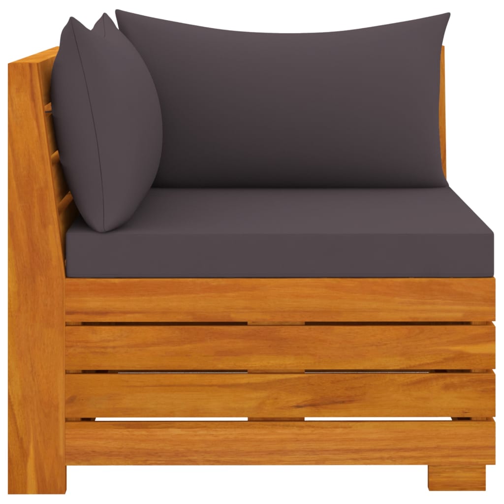 3-Seater Garden Sofa with Cushions Solid Wood Acacia