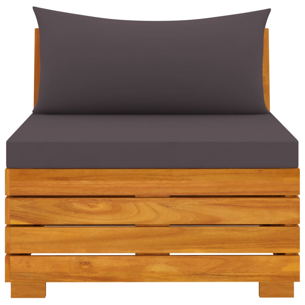 3-Seater Garden Sofa with Cushions Solid Wood Acacia