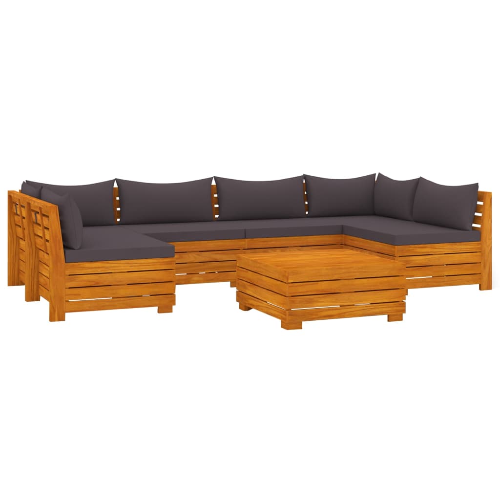 7 Piece Garden Lounge Set with Cushions Solid Wood Acacia