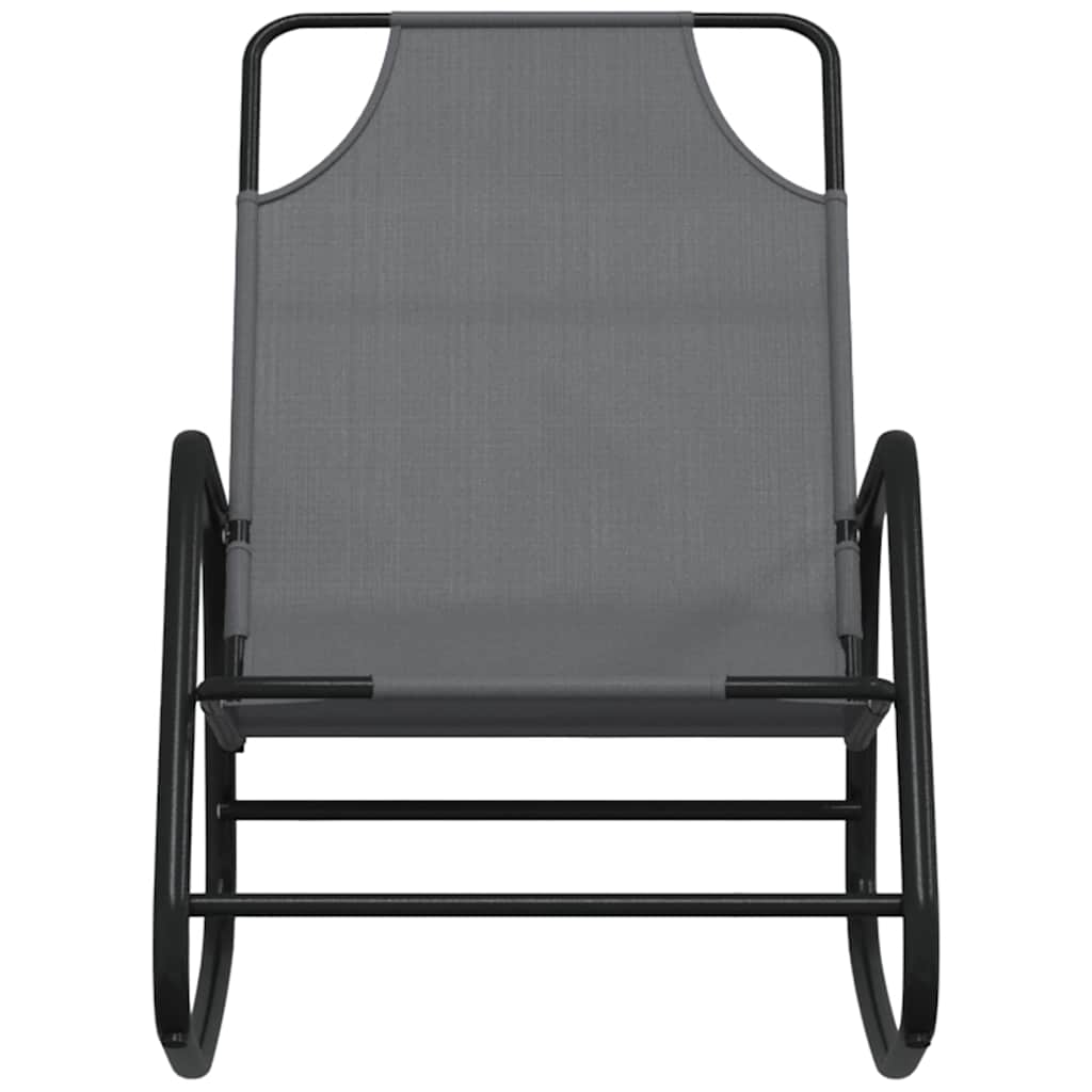 Rocking Sun Lounger Grey Steel and Textilene