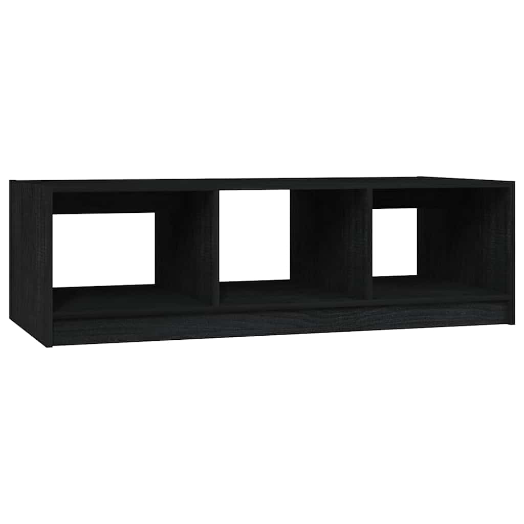 Coffee Table Black 110x50x34 cm Solid Pinewood