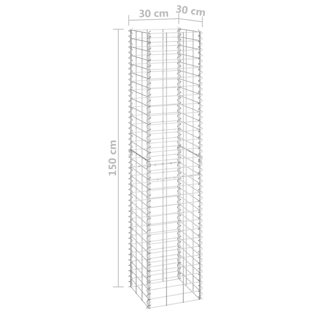 Gabion Raised Beds 3 pcs 30x30x150 cm Iron