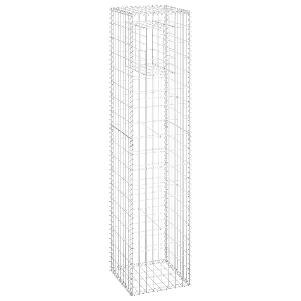 Gabion Basket Posts 2 pcs 40x40x180 cm Iron