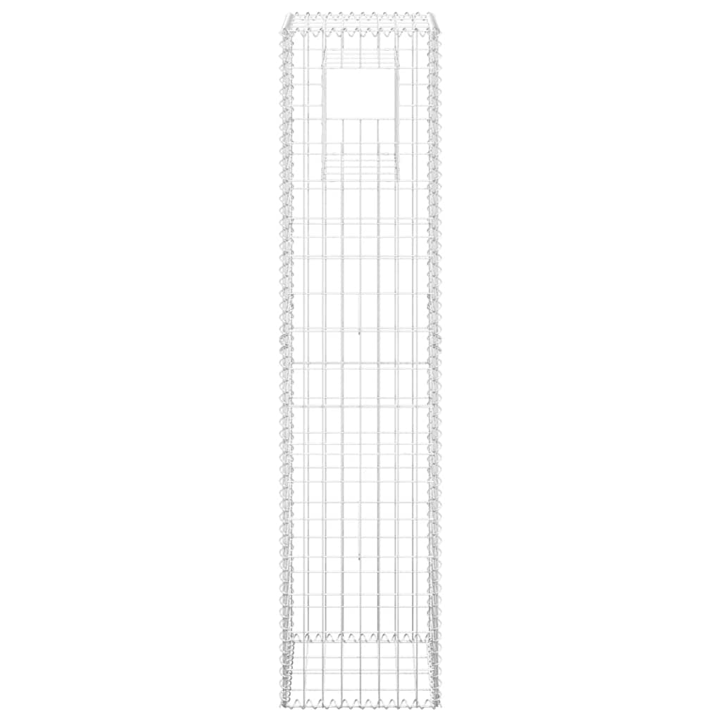 Gabion Basket Posts 2 pcs 40x40x180 cm Iron