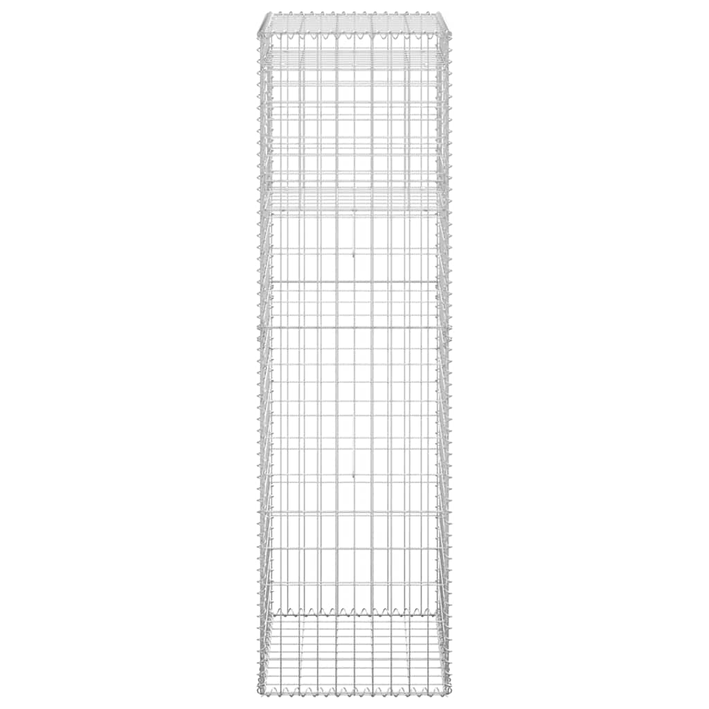 Gabion Basket Posts 2 pcs 50x50x180 cm Iron