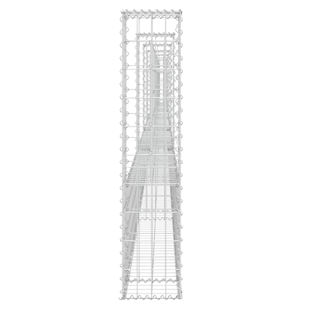 U-shape Gabion Basket with 6 Posts Iron 620x20x100 cm