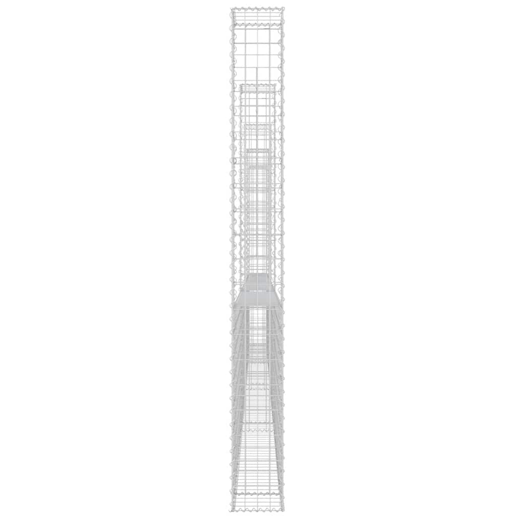 U-shape Gabion Basket with 6 Posts Iron 620x20x200 cm