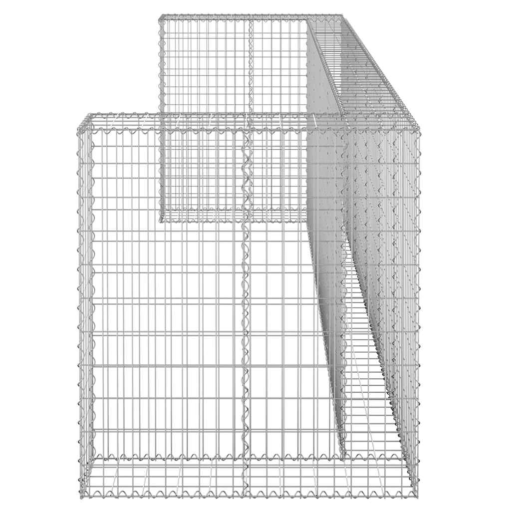 Gabion Wall for Garbage Bins Galvanised Steel 325x100x110 cm