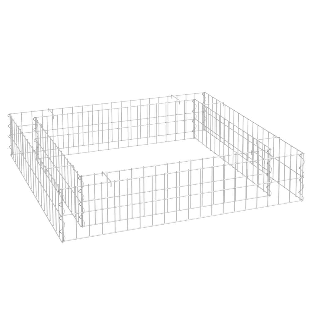 Gabion Raised Bed Galvanised Steel 100x100x20 cm