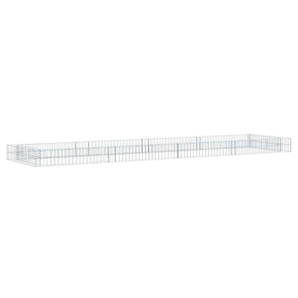 Gabion Raised Bed Galvanised Steel 400x100x20 cm