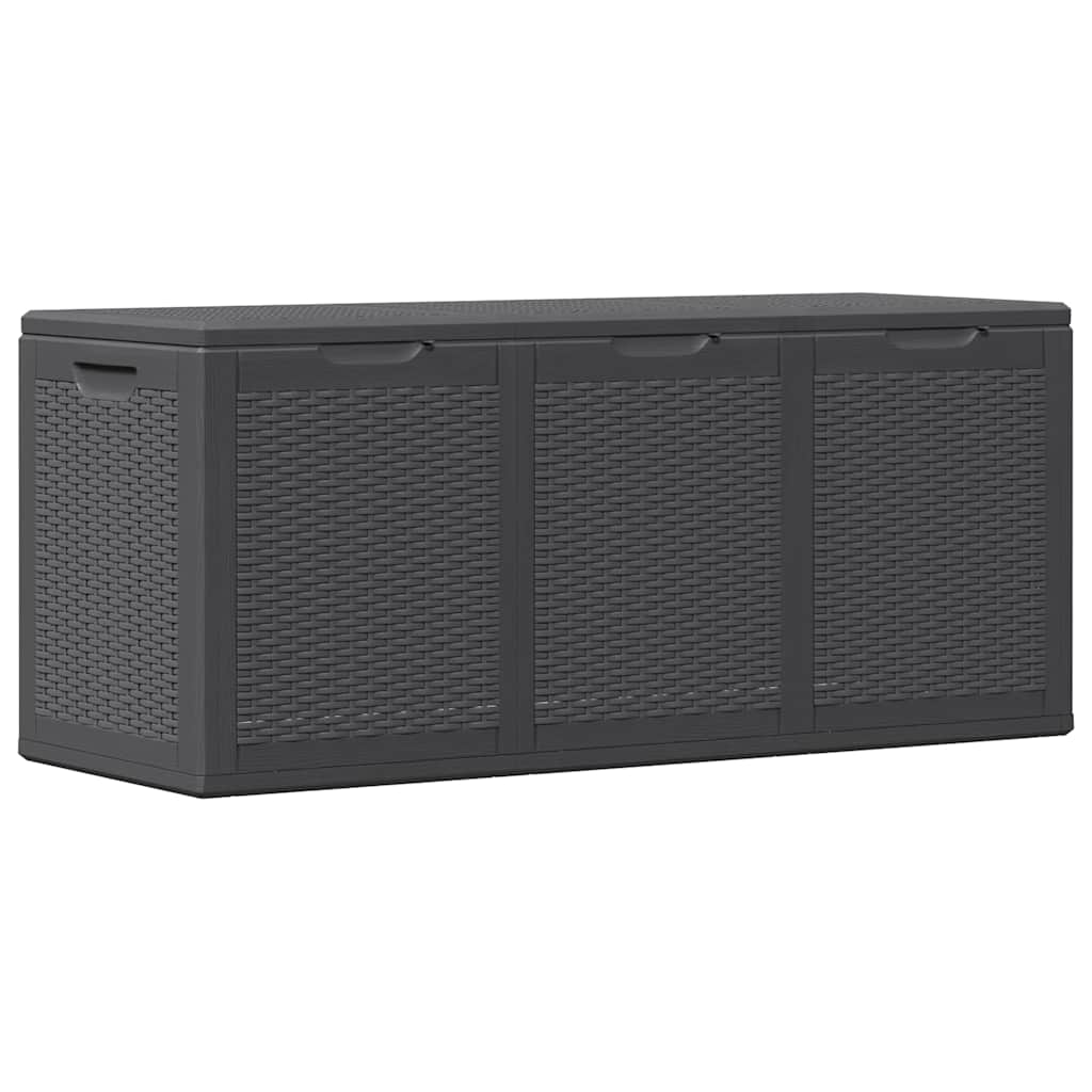 Garden Storage Box 270L Black PP Rattan