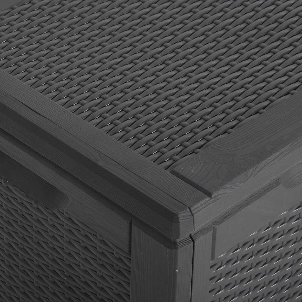 Garden Storage Box 270L Black PP Rattan