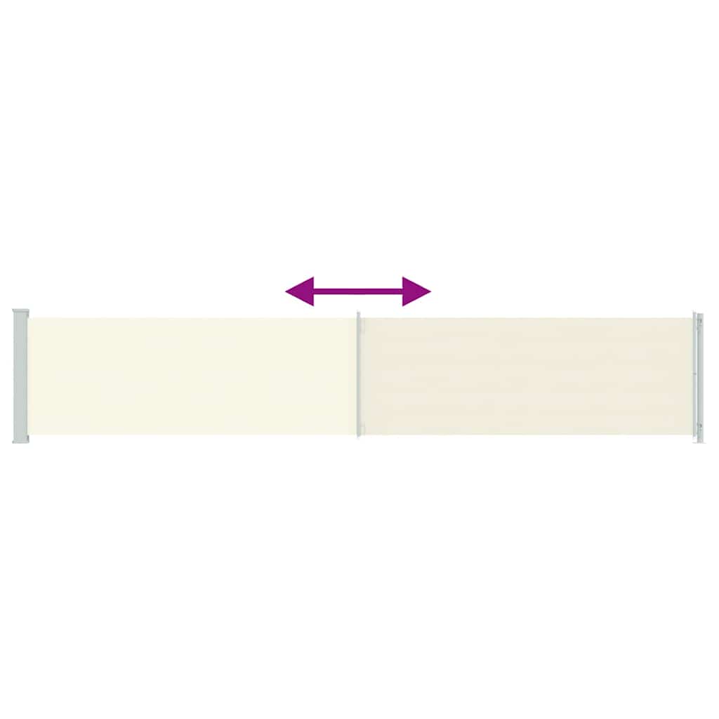 Patio Retractable Side Awning 117x600 cm Cream
