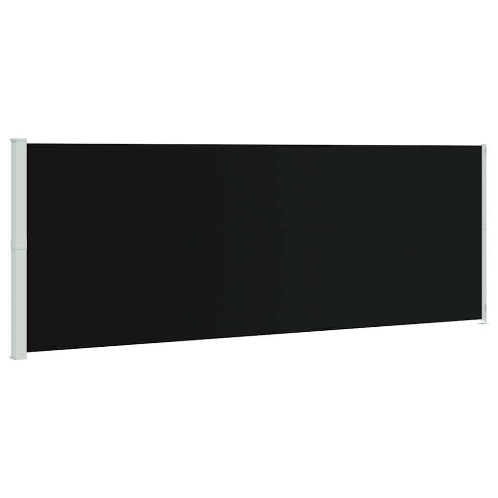 Patio Retractable Side Awning 220x614 cm Black