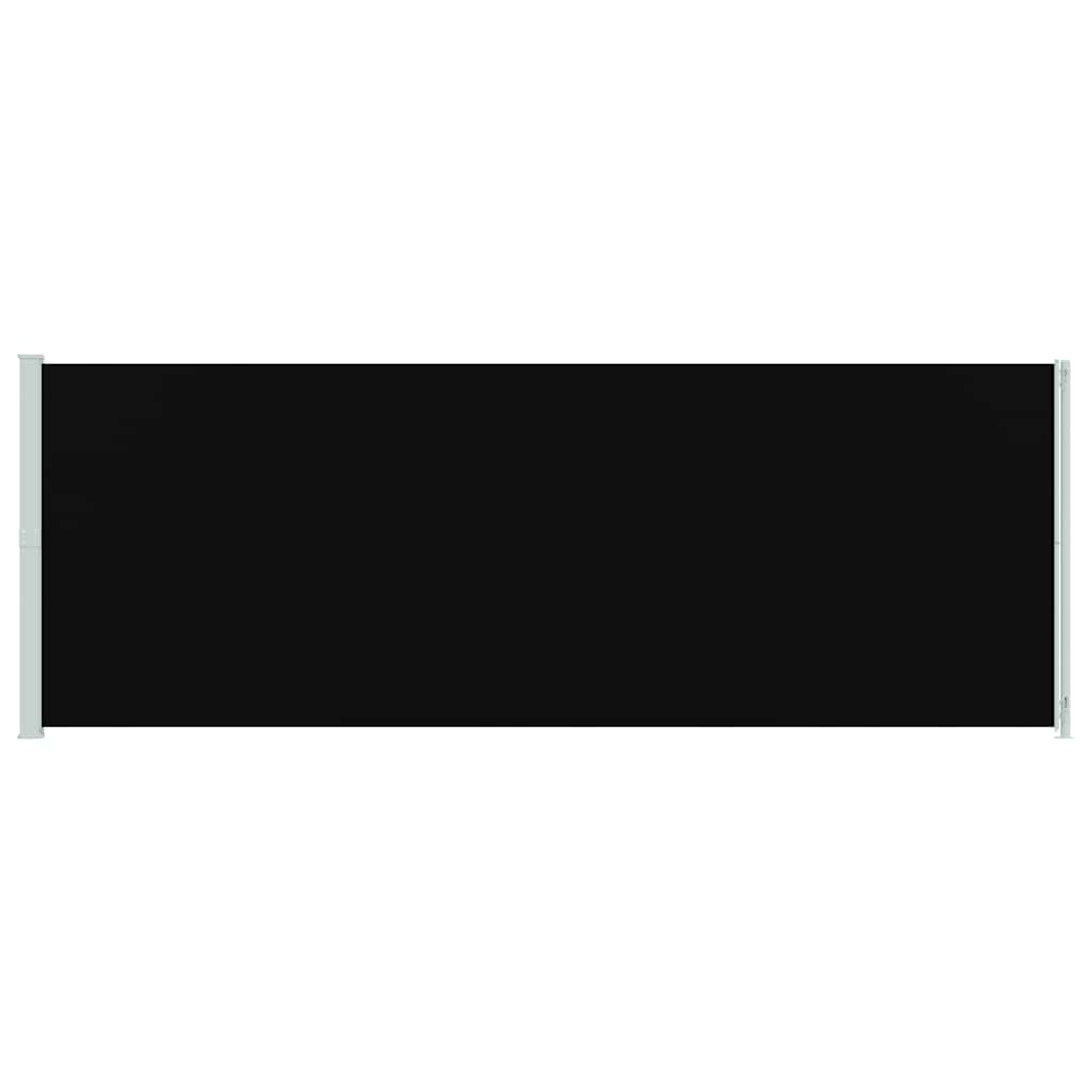Patio Retractable Side Awning 220x614 cm Black