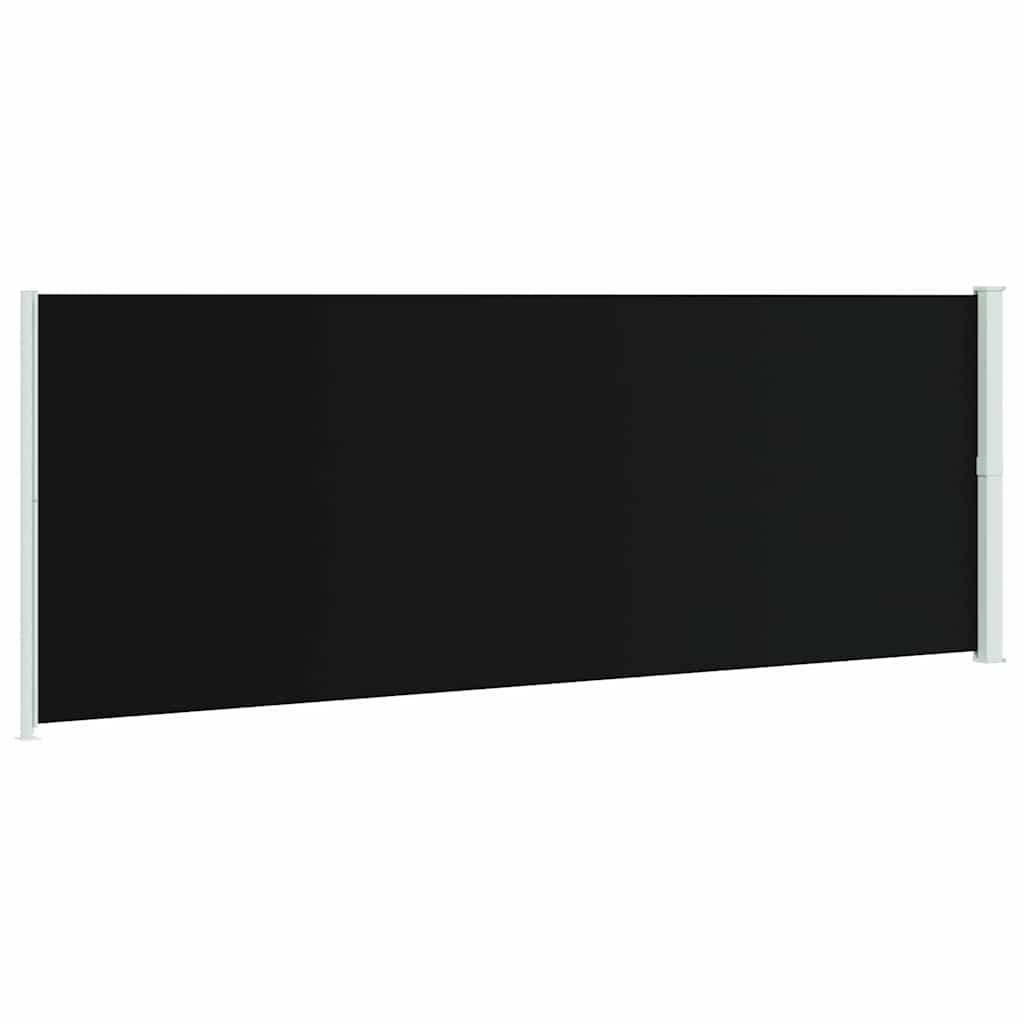 Patio Retractable Side Awning 220x614 cm Black
