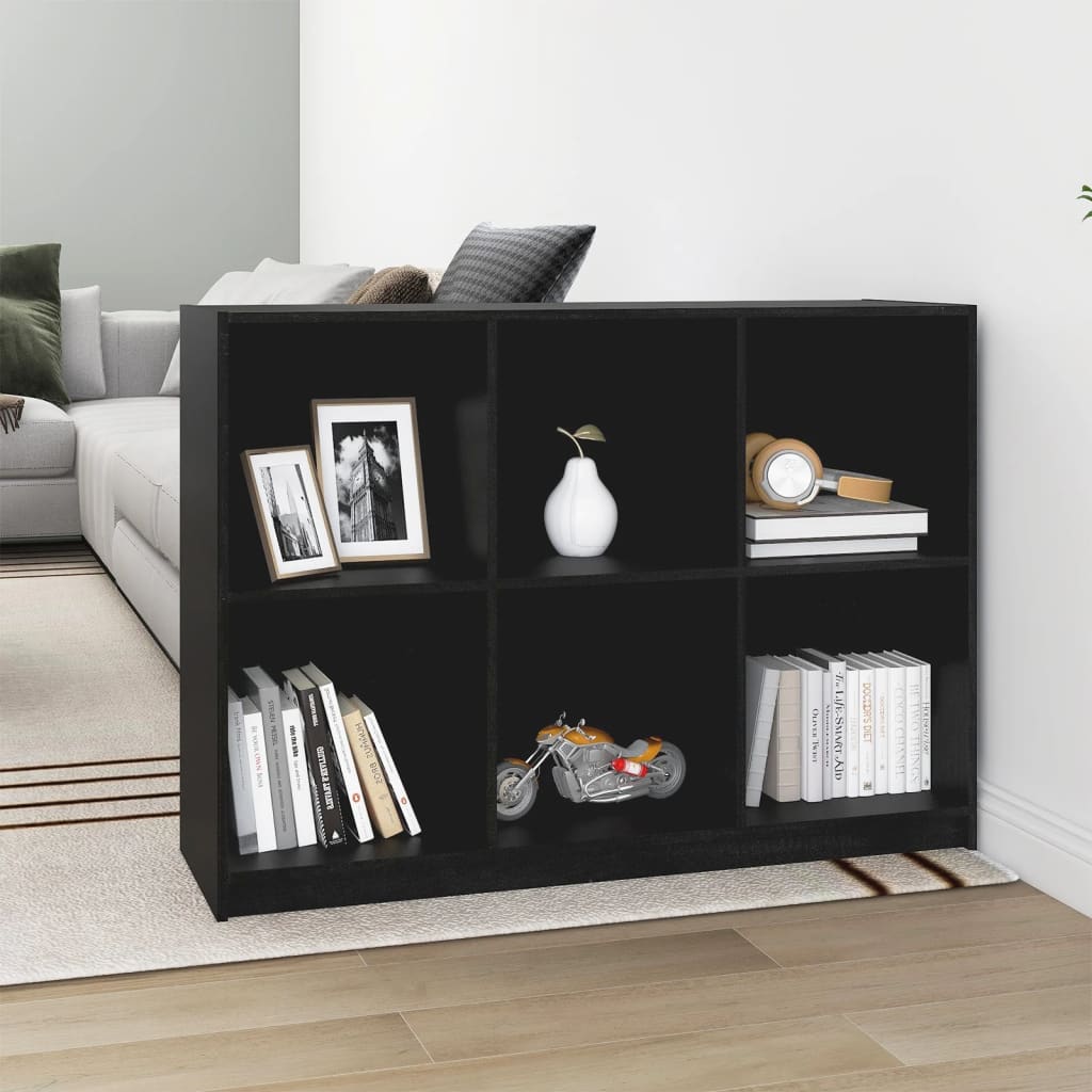 Book Cabinet Black 104x33x76 cm Solid Pinewood