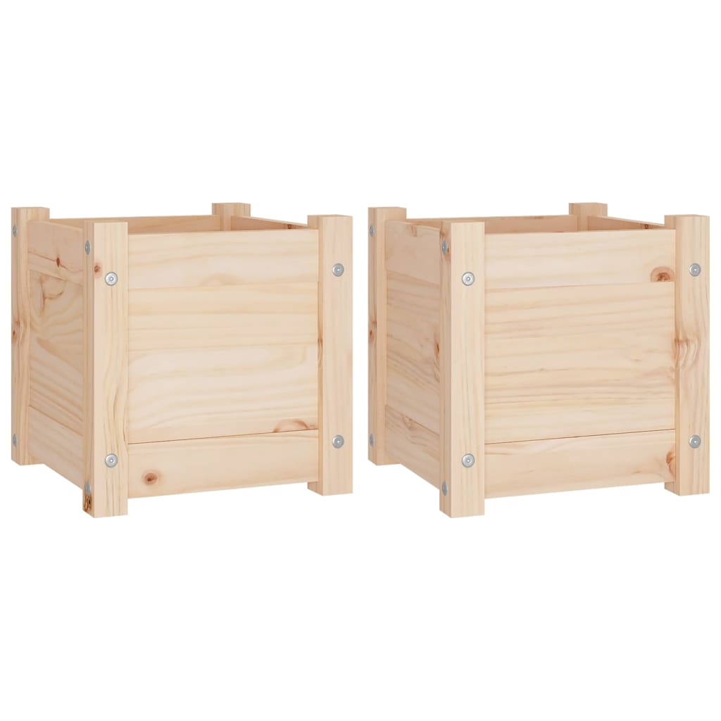 Garden Planters 2 pcs 31x31x31 cm Solid Pinewood