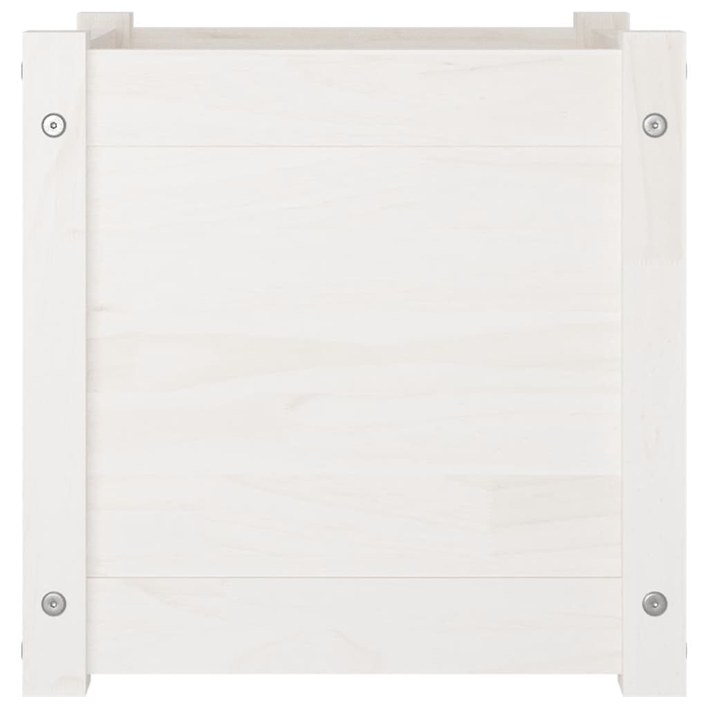 Garden Planters 2 pcs White 40x40x40 cm Solid Pinewood
