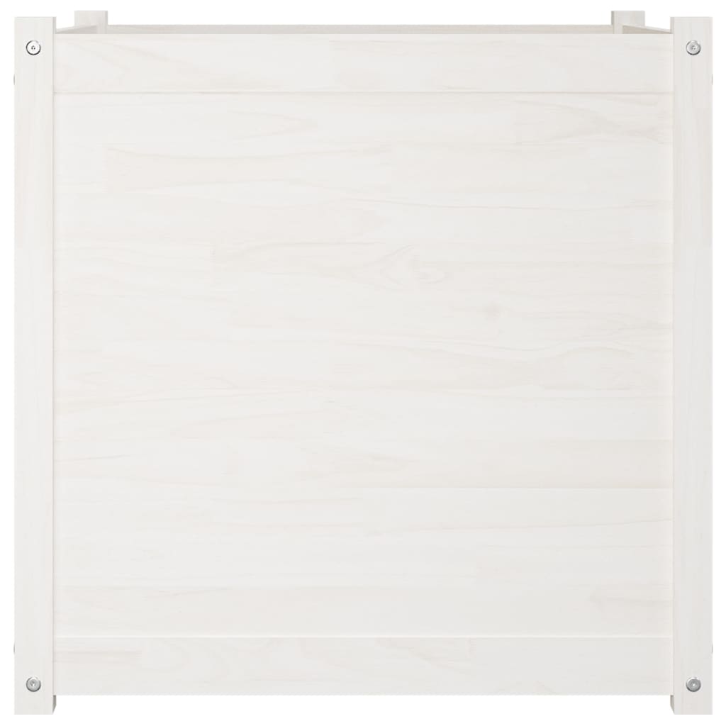 Garden Planter White 70x70x70 cm Solid Pinewood