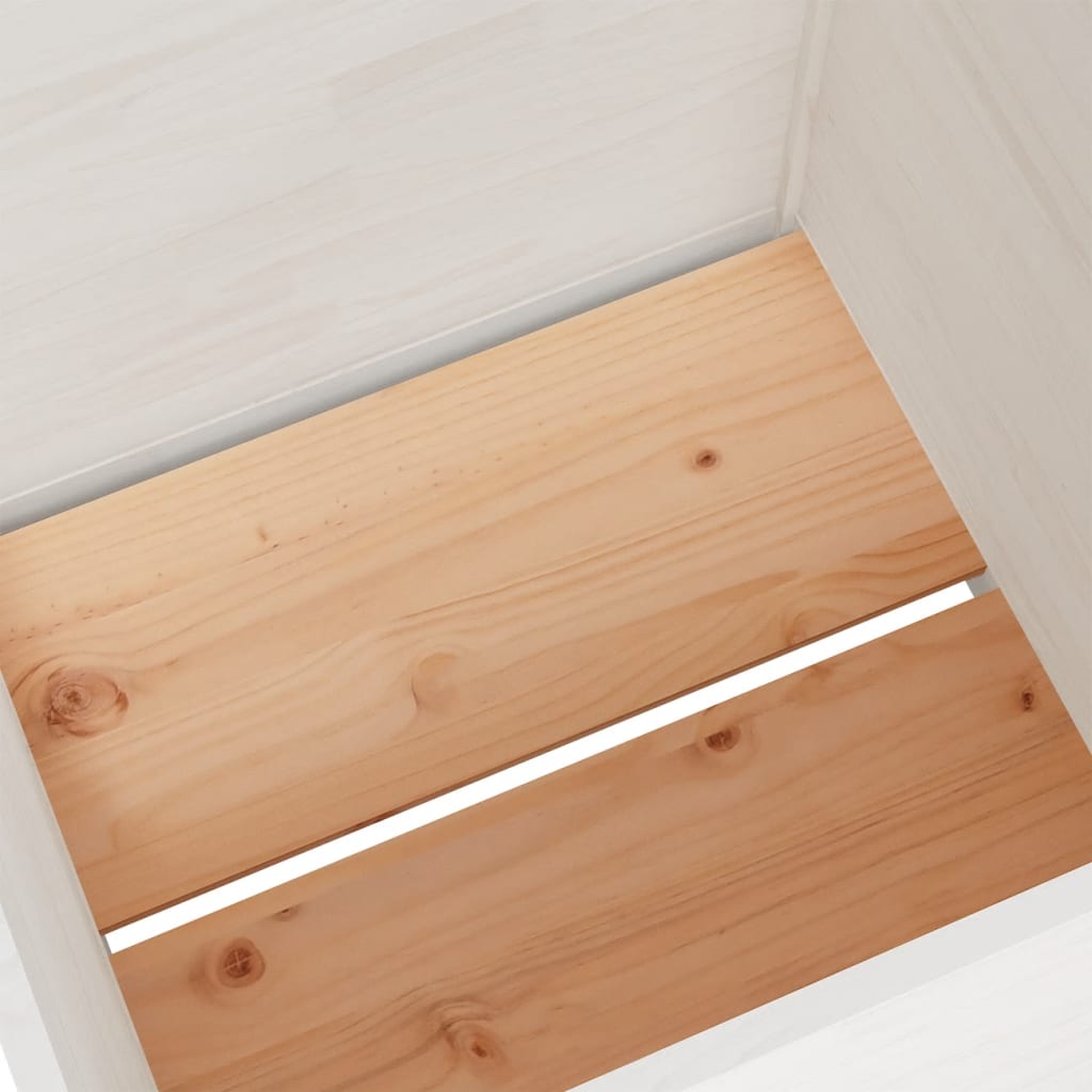 Garden Planter White 70x70x70 cm Solid Pinewood