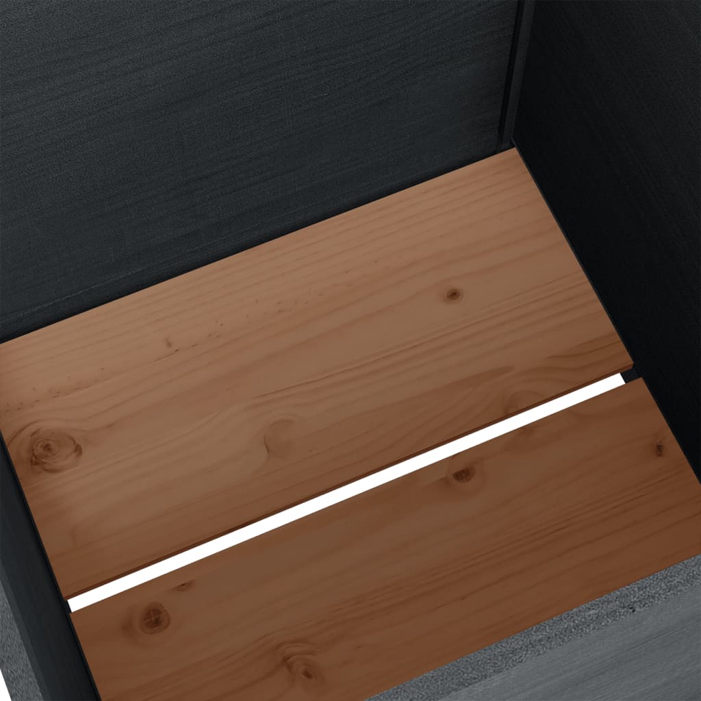 Garden Planter Grey 70x70x70 cm Solid Pinewood