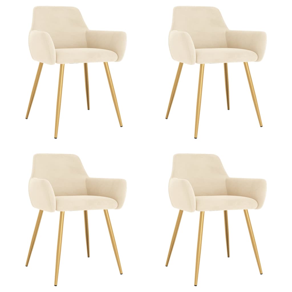 Dining Chairs 4 pcs Cream Velvet