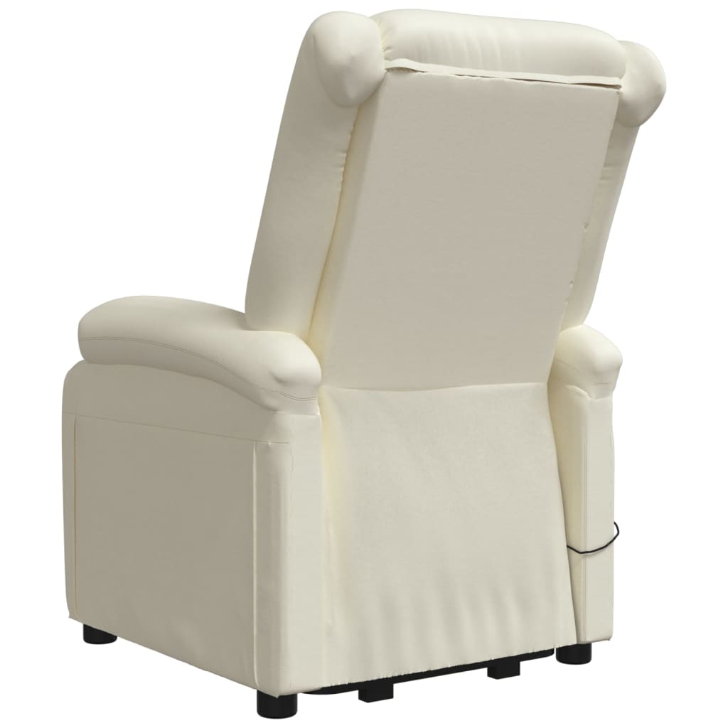 Stand up Massage Chair Cream Faux Leather