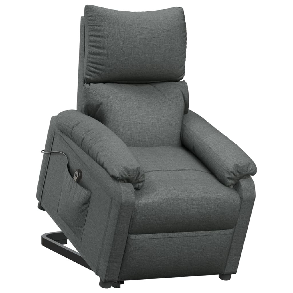 Stand up Recliner Chair Dark Grey Fabric