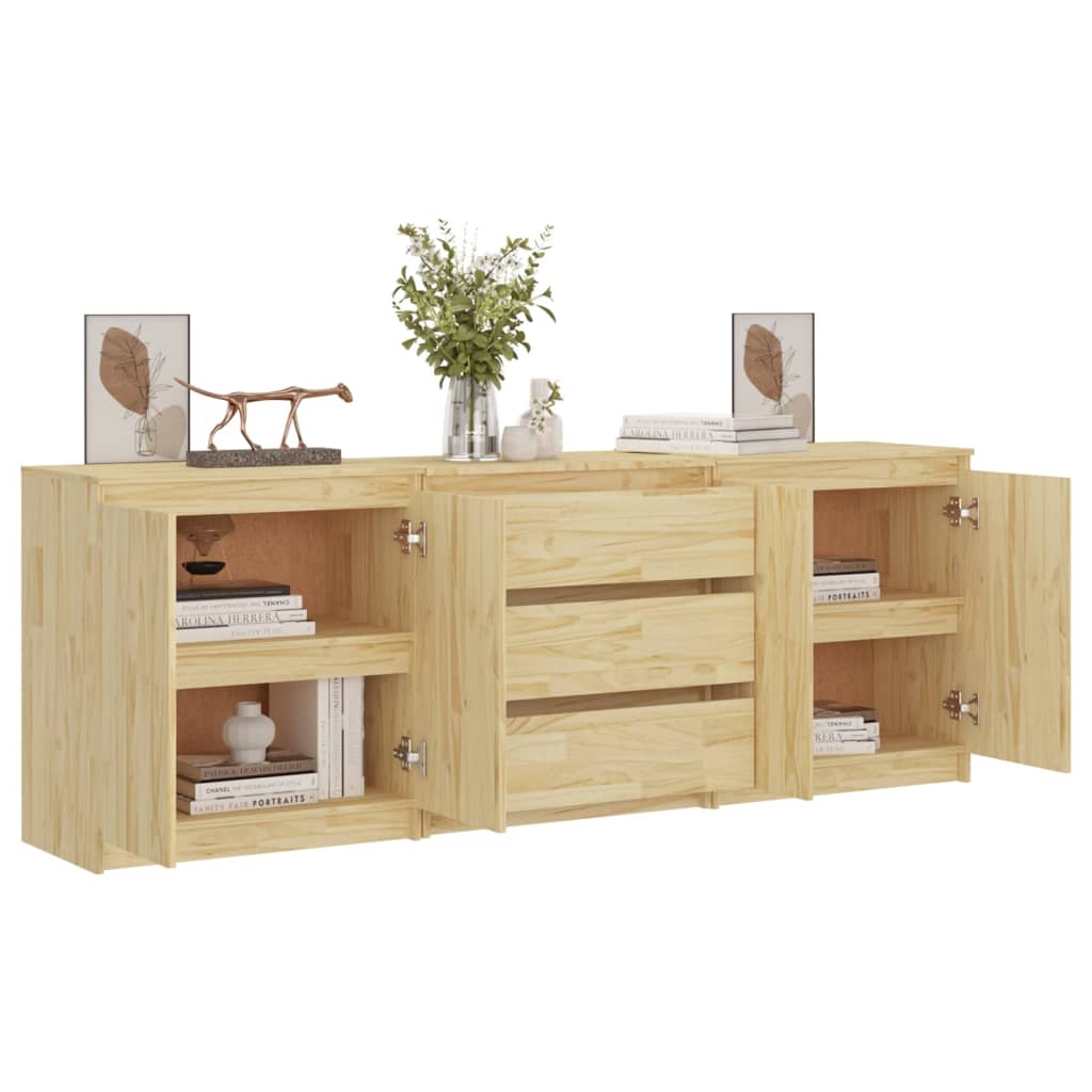 Side Cabinet 180x36x65 cm Solid Pinewood
